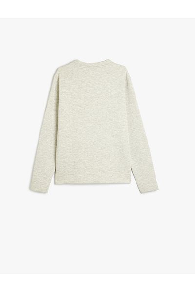 Koton Βαμβακερό φούτερ Basic Crew Neck με λεπτομέρεια ραφής