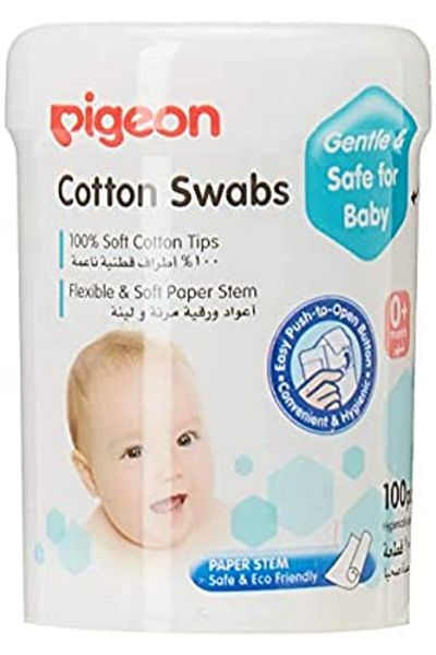 Pigeon Baby Unisex Cotton Swabs, 100 Pieces, White