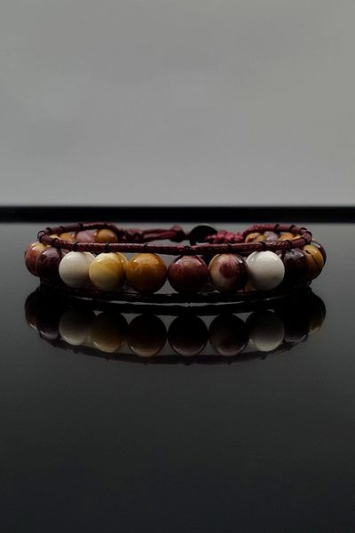 Seven Art Jewelry Natural Rhinestone Mookait Bracelet - for Men and Women