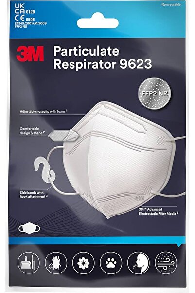 Nexcare جهاز تنفس الجسيمات 3M 9623 عبوة 3S