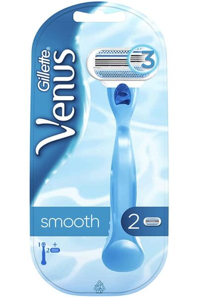 Gillette مقبض ماكينة الحلاقة فينوس سموث مع 2 شفرة حلاقة بديلة، 3 قطع