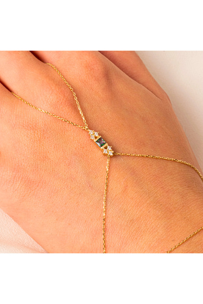 FasekGold Gümüş Şahmeran - 925 Ayar Gümüş Prenses Kesim Mistik Topaz Taşlı Şa...