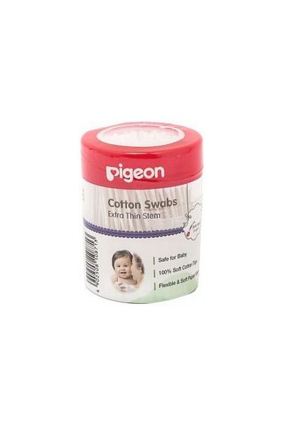 Pigeon Thin Baby Unisex Cotton Swabs, 200 Pieces, White