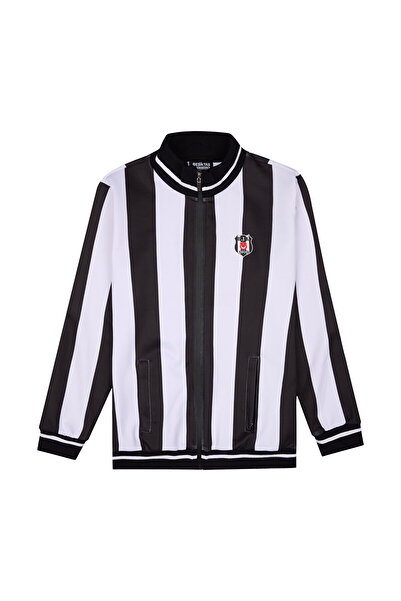 Kartal Yuvası BEŞİKTAŞ JR ÇUBUKLU FERMUARLI SWEATSHIRT 6425247