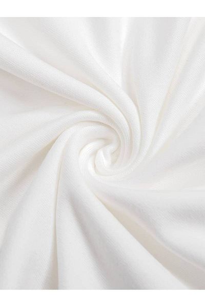MADAM SHİLA Λευκή στενή εφαρμογή Slimfit Soft Touch Rib Μπλούζα με μακρυμάνικο μπλούζα με λαιμόκοψη