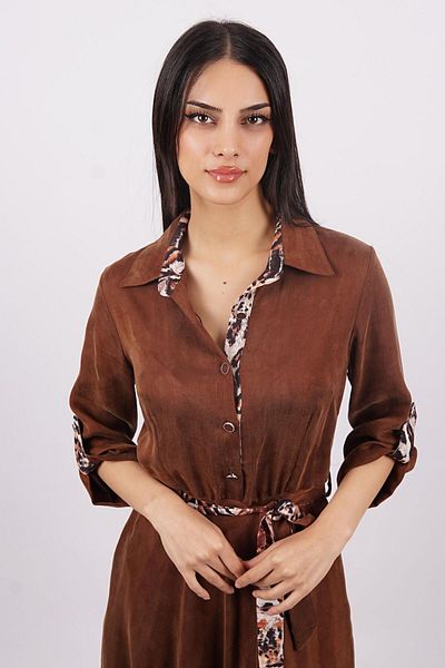 SpringStore Rochie cu centură de cupru