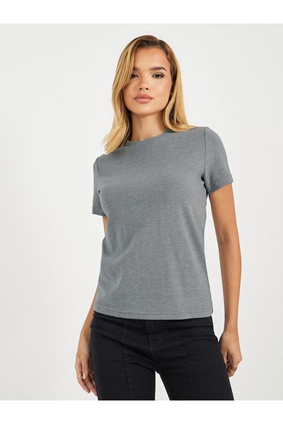 Styli Ribbed Regular Fit Round Neck T-Shirt