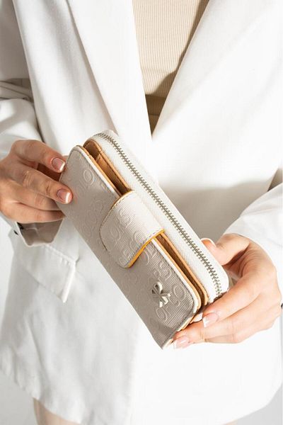 ImPolo Nili Cream Printed Women's Hand Wallet 10X17 Size