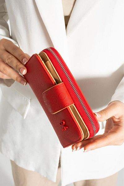 ImPolo Nili Red Tag Print Women's Hand Wallet 10X17 Size