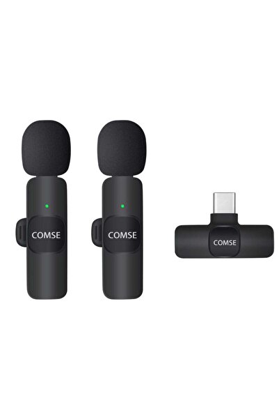 comse 2 In 1 Iphone Ve Type C Uyumlu Ikili Kablosuz Yaka Mikrofonu K9 Lightnıng Youtube Facebook Tiktok
