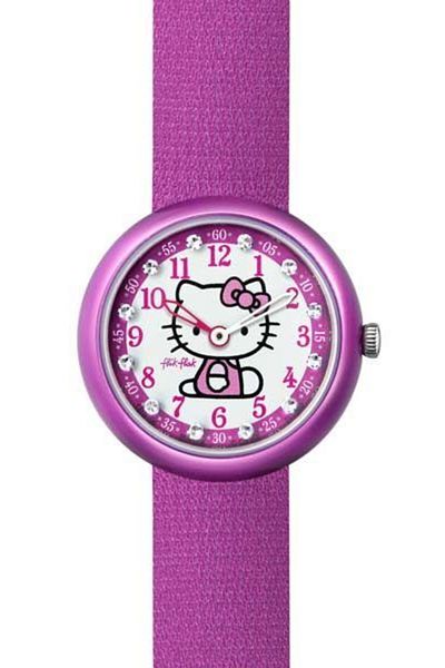 Flik Flak HELLO KITTY PURPLE WATCH & PURSE