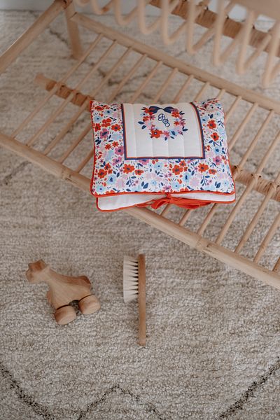 Atelier Babbi Red Mini Flower Patterned Wet Wipes and Cloth Bag