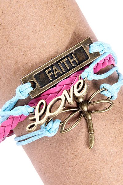 Rouge Casual Unisex Bracelet with Dragonfly Love Figure