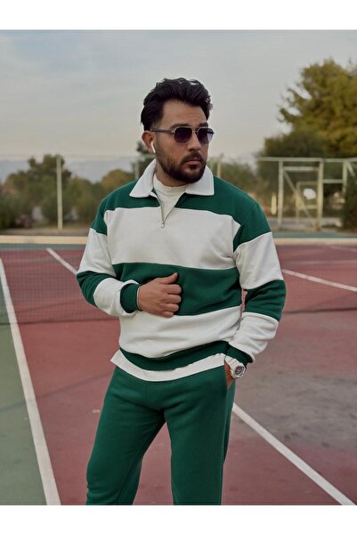 Baycombine35 Σετ ανδρικής φόρμας με γιακά με φερμουάρ