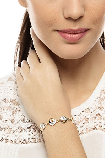 Rouge سوار نسائي على شكل قلب من الحجر اللامع