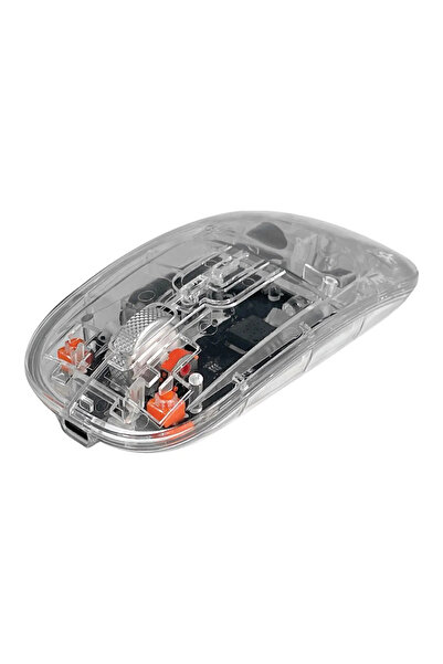 Everest Grup Wireless 2.4Ghz &  Uyumlu  Bluetooth Kablosuz Şarj Edilebilir Şeffaf Sessiz Mouse
