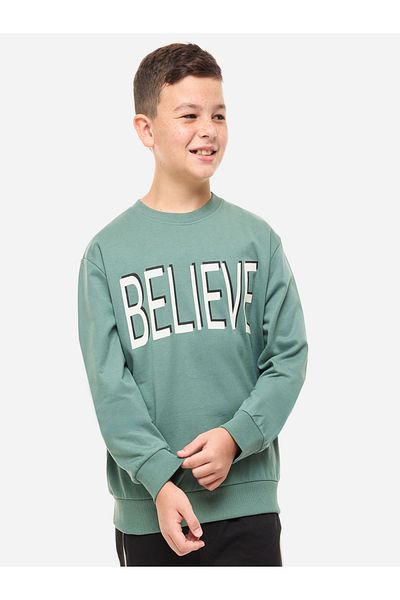Victor and Jane By Styli Slogan Print Round Neck Sweatshirt