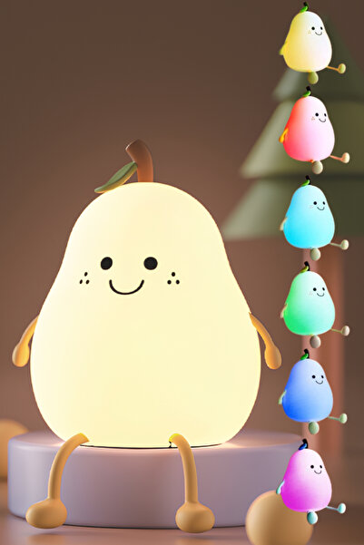 Ecuy Şarjlı Dokunmatik  Gece Lambası Silikon Çocuk Bebek Oda Lambası Renk Değ...