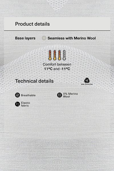 Oysho Merino Wool Blended Seamless Performance Base Layers T-Shirt