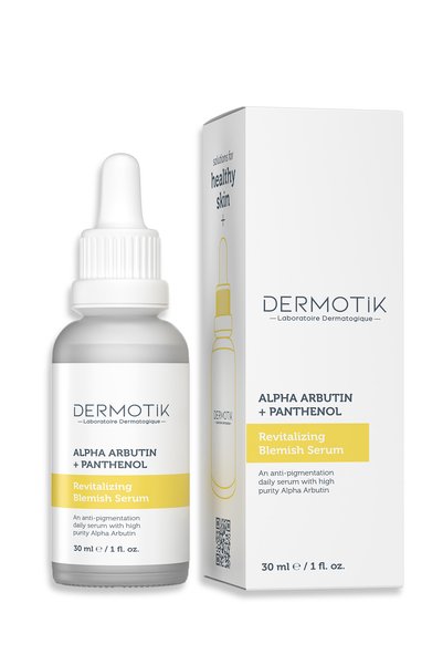 Dermotik Anti-Blemish Brightening & Skin Tone Equalizing Alpha Arbutin + Panthenol Daily Care Serum