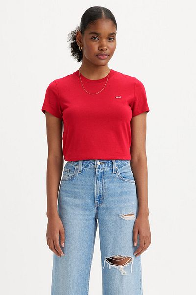 Levi's Tricou roșu pentru femei cu gât rotund - A4917-0004