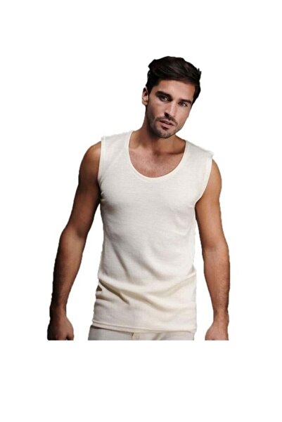 Erkoç Triko Örme Yün Içlik Kolsuz Atlet Fanila-krem