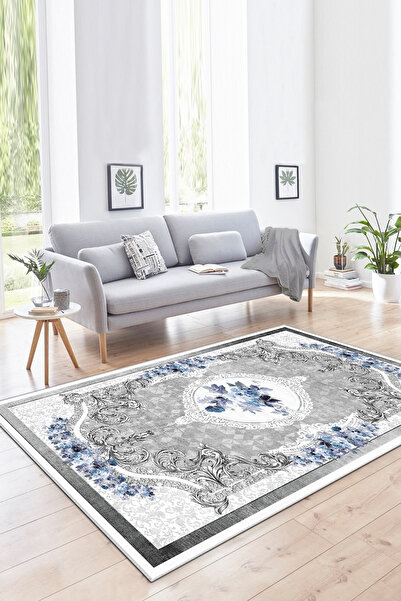 Thalia Home Kaymaz Tabanlı Yıkanabilir Baskılı Yolluk Halı Koridor Halısı