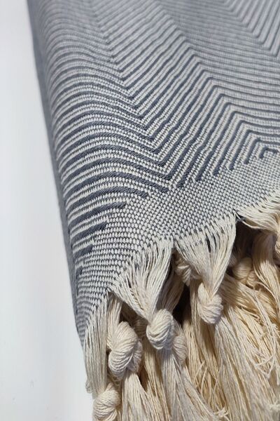 Miracolo Home Anthracite Cotton Decorative Sofa Cover 170x230 Size Optimal Anti-Slip Design