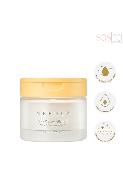 needly Vita C Glow Jelly Pad - Vitamin C Soothing and Skin Tone Equalizing Tonic Pad (60 Pieces)