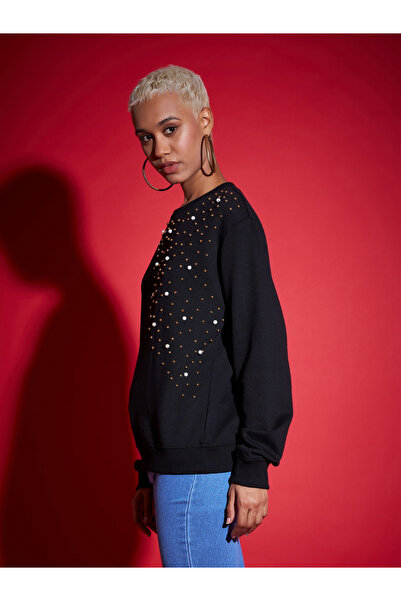 Sassafras By Styli Oversized Embellished Terry Sweatshirt