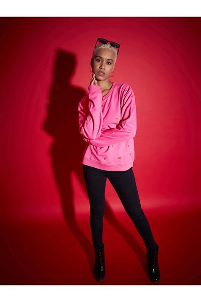 Sassafras By Styli Regular Fit All Over Pearl Terry Sweatshirt