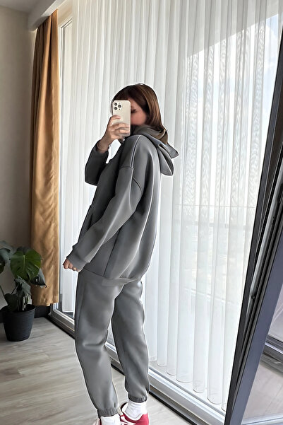 CMZ COLLECTİON Γυναικείο Σετ Φόρμας με Ψηλή Μέση και 3 Κλωστές από Βαμβάκι