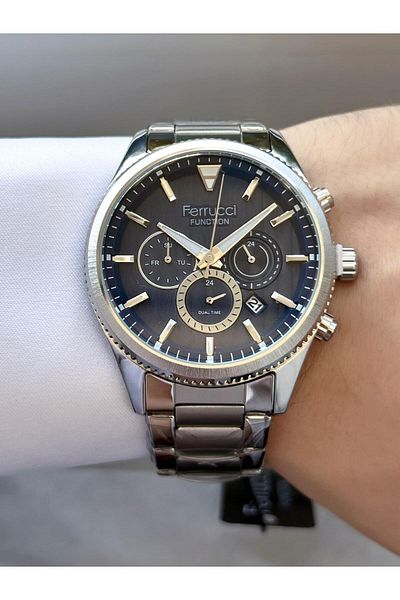 Ferrucci Men's Functions Active Steel Band Wrist Watch