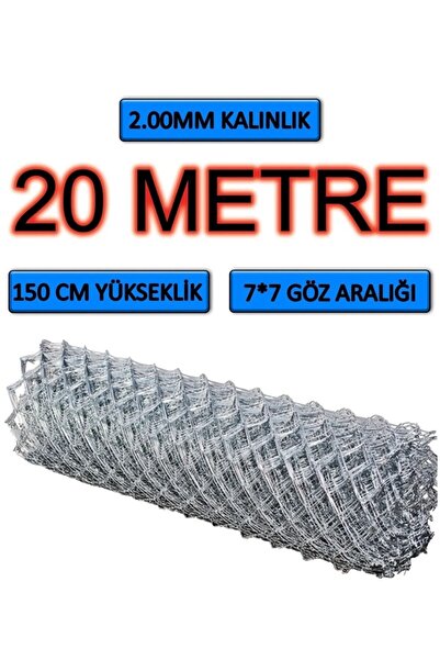 Genel Markalar 2mm Kalınlık - 7*7 Göz - (1.5m*20m) Helezon Tel Örgü Bahçe Teli Çit Teli Galvanizli Tel Örgü