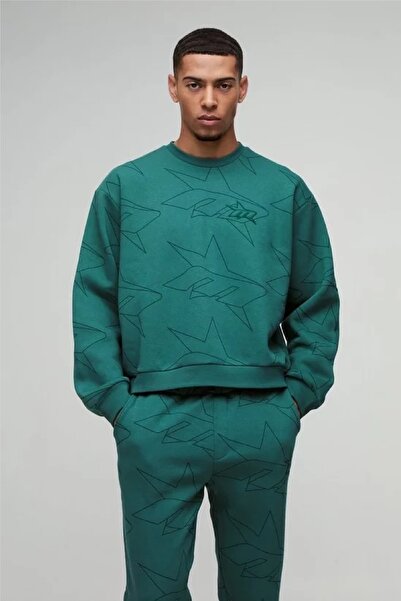 NEWLAKER Унісекс оверсайз світшот з принтом X та шорти