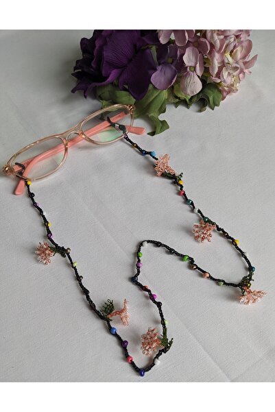 Bircan Hediyelik النرجس البري التطريز الزجاج مطرز نظارات السلمون الحبل