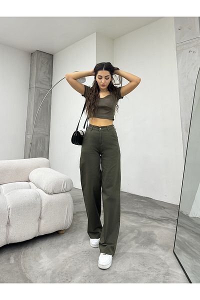 BİKELİFE Women's High Waist Lycra Stretchy Wide Leg Palazzo Pants