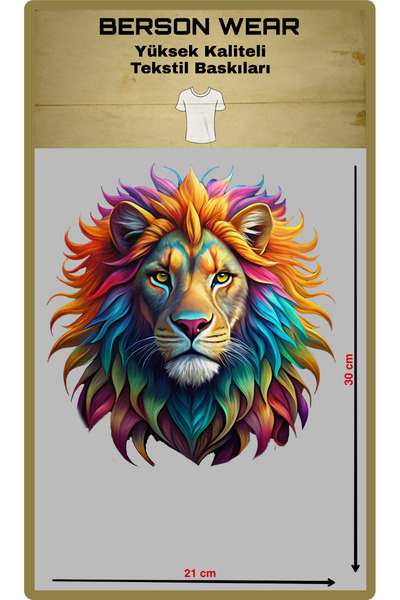 BERSONAY Aslan Temalı Baskı Arma Yama Etiket Kolay Transfer Evde Kolay Uygulama