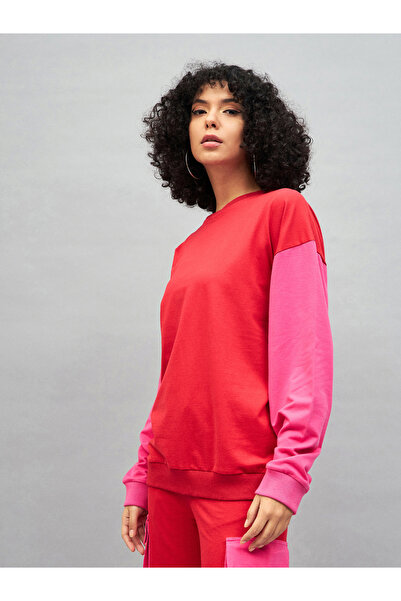 Sassafras By Styli Oversized Color Block Sweatshirt