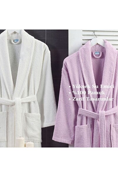 Rebeka Unisex Havlulu Bornoz 4lü Set