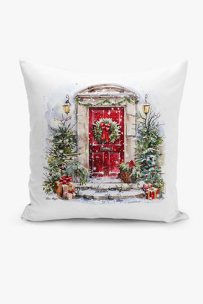 Filamente New Year Christmas Pattern Double Sided Digital Printed Throw Pillow Cover