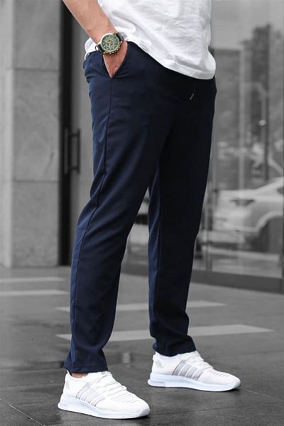 BayBayan Men's Lycra Ankle Length Casual Quality High School Fabric Trousers