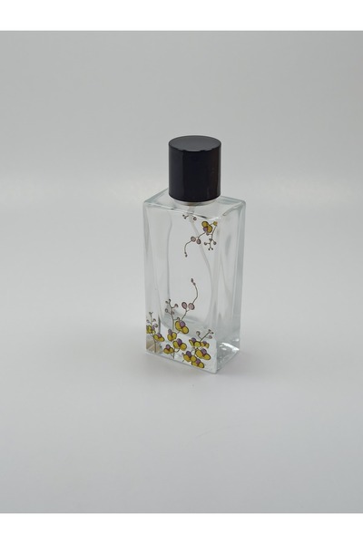 ANADOLU PARFÜM Boş CAM Parfüm Şişesi Tekrar Dolum 50 ml Çiçek Desenli