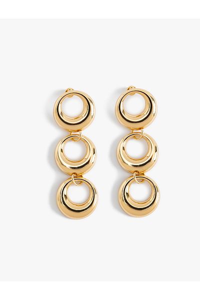 Koton Geometric Earrings - Steel Mixed Dangle