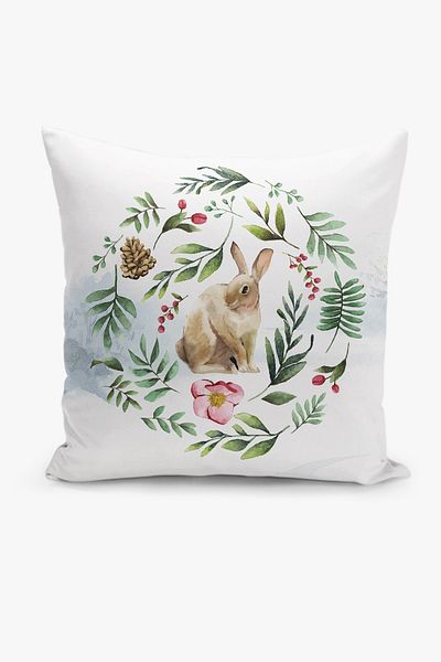 Filamente New Year Christmas Pattern Double Sided Digital Printed Throw Pillow Cover