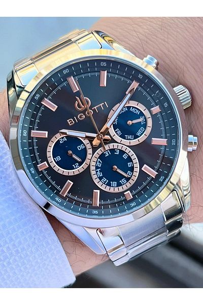 Bigotti Case and Lanyard Steel Interior Functions Active 5 Atm Waterproof Men's Wristwatch Ebg.10391.3