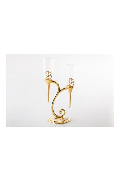 Dania 3-Piece Juice Glass With Holder Set Gold/Clear