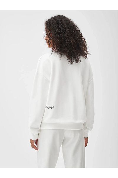 The Champ Clothing Λευκό Unisex Crew Neck Nature Concept Φούτερ με στάμπα με κουκούλα μεγάλου μεγέθους