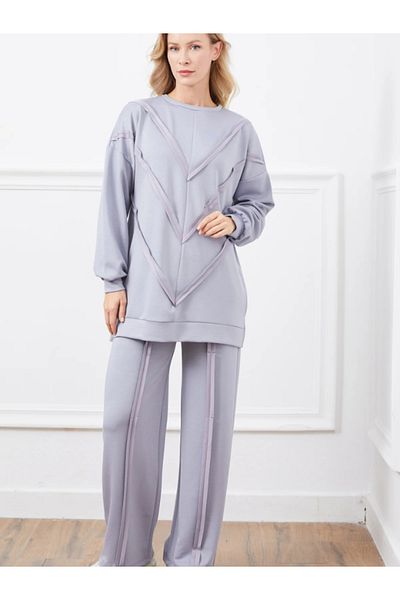Rhythm Clothing Asymmetrical Detailed Modal Tunic and Pants Set for Young Girls/Women - Casual