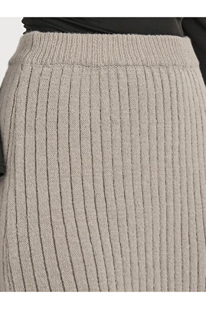 Styli Ribbed Knit Midi Skirt with Side Slit